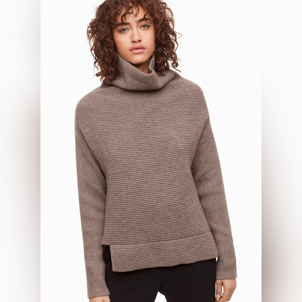 Aritzia Babaton Cashmere Wool Blend Mika Sweater XS Taupe